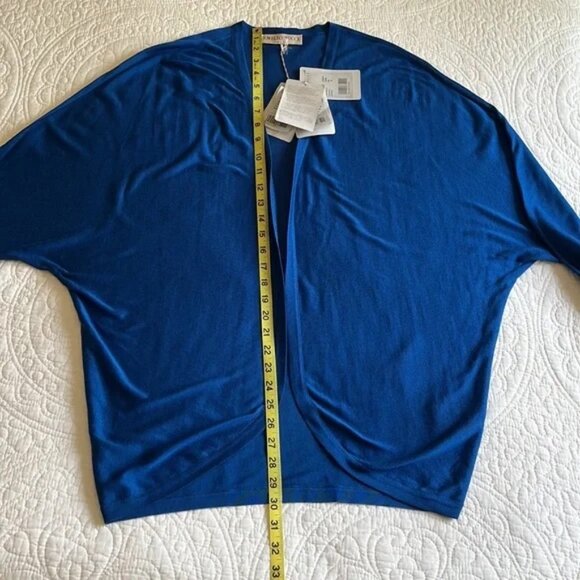 NWT Emilio Pucci Women’s Cardigan 100%Silk Sz M Royal Blue Made in Italy - Picture 8 of 9